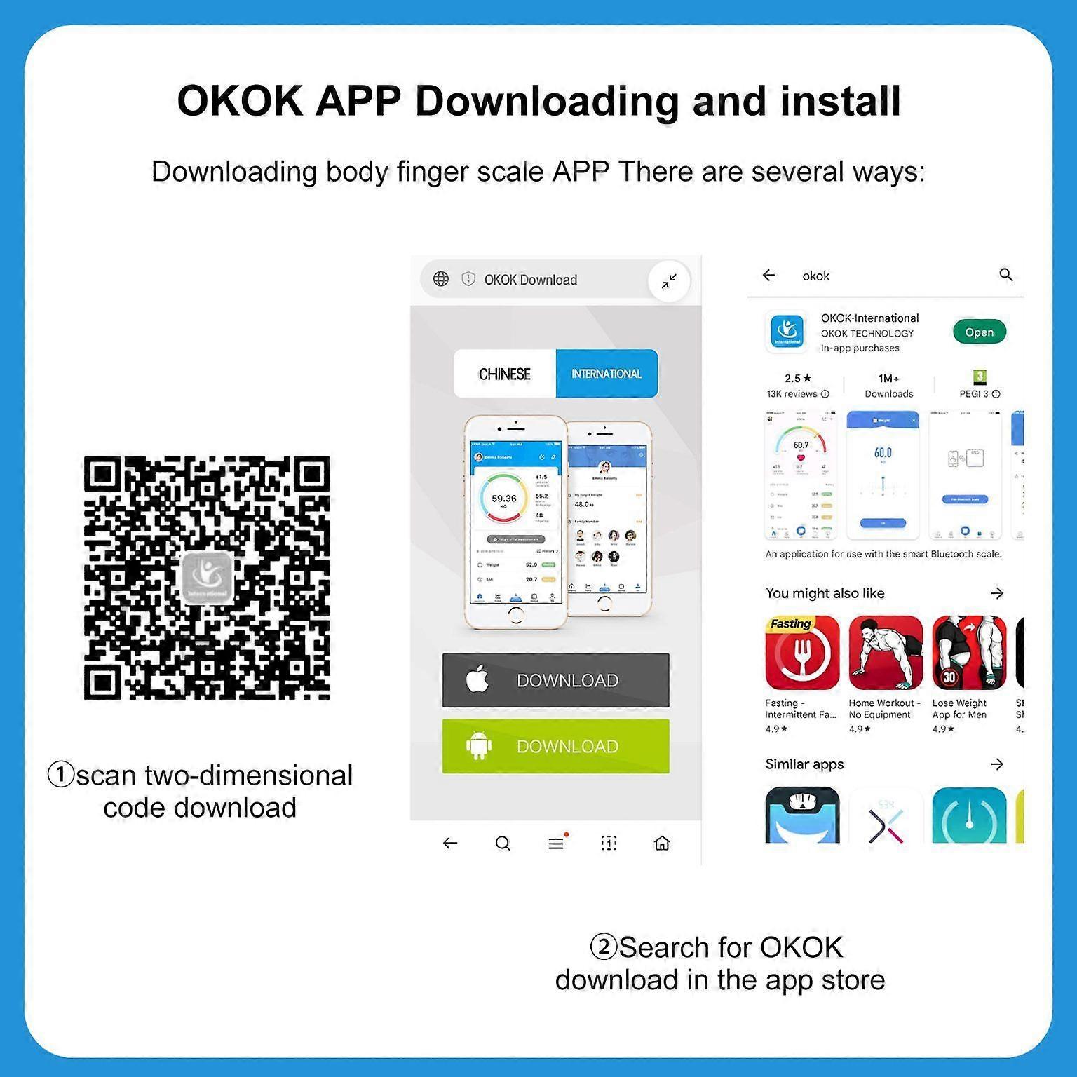 Έξυπνη επαναφορτιζόμενη ψηφιακή ζυγαριά αναλυτής σωματικού λίπους με app - Εικόνα 2